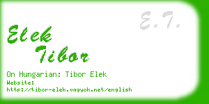 elek tibor business card